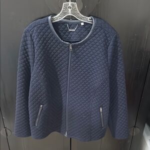 Chico's Dark Blue Quilted Puffer Jacket